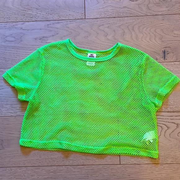 Neon green mesh/fishnet top - Picture 3 of 4